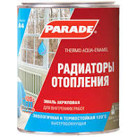 Эмаль PARADE А4 Радиаторы отопления акриловая термо Бел. п/мат. 0,9л.*6