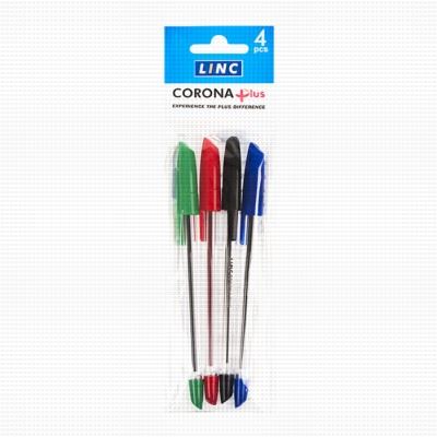 Ручки шариковые набор 4 цвета CORONA PLUS 0,7мм/3002N