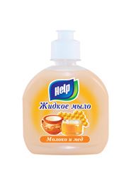 Жидкое мыло "HELP" Молоко и Мед 300гр.*12 (5-0313)