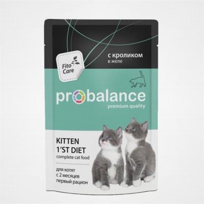 ProBalance KITTEN 1`ST DIET 85гр*25шт Кролик в желе корм для котят 