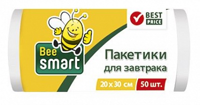 Пакетики для завтрака "BEE SMART" 50шт*30 в рулоне ( 404062/404060/404064 ) 