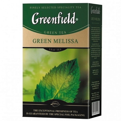 Чай Гринфилд Грин Мелисса зеленый пакет 85гр*14шт (Орими-Трэйд)