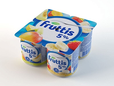 Продукт йогуртный Фруттис 5% 115гр.*24 дыня-манго,банан-клубн. (сливочн. лакомство)