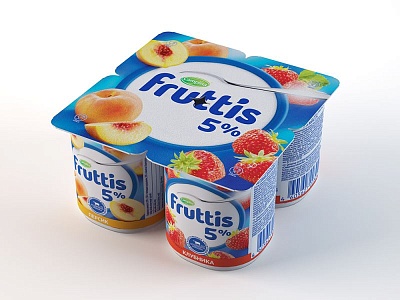 Продукт йогуртный Фруттис 5% 115гр.*24 персик,клубника (сливочн. лакомство)