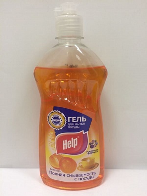 Гель д/мытья посуды "HELP" Апельсин 500гр.*12 (2-0374)