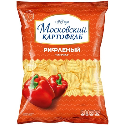 Картофель Московский 130гр*16шт Со вкусом паприки рифленые 