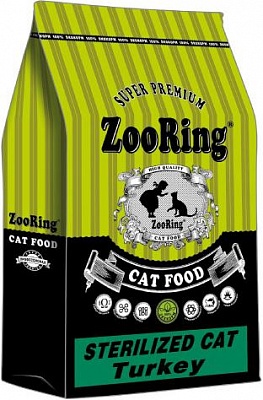 Корм ZooRing Sterilized Cat Turkey Индейка 350гр Корм для стерилизованных кошек и кастрированных котов (425594)