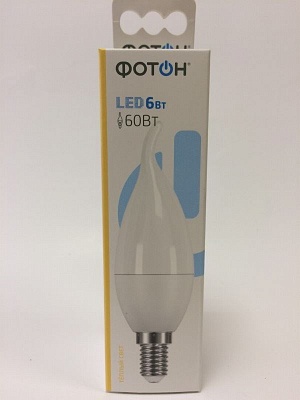 Лампа светодиодная ФОТОН LED ВXS35 6W Е14 3000K / 22806