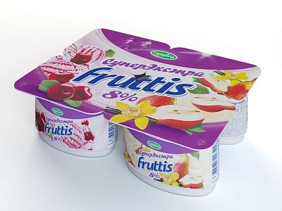 Продукт йогуртный Фруттис 8% 115гр.*16 банана-сплит,пинаколада (суперэкстра)