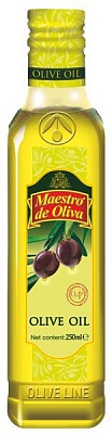 Масло оливк. Маэстро де олива 100% раф. 250мл.*12 ст/б