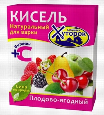 Кисель плодово-ягодный (на натур. соке) Бабушкин Хуторок 180гр.*20 брикет
