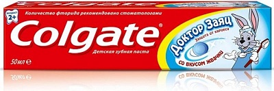 Зубная паста COLGATE ДЕТСКАЯ Доктор ЗАЯЦ со вкусом жвачки 50 мл * 48шт