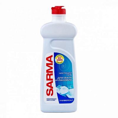 Чистящий гель для ванн и раковин "SARMA" Свежесть и антибактериальный эффект (без хлора) 500мл.*18 / 08079
