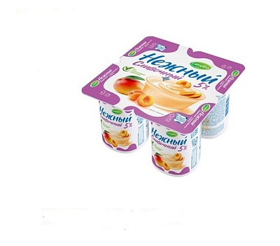 Продукт йогуртный Кампина 5% 100гр.*24 Нежный сливочный с соком клубники