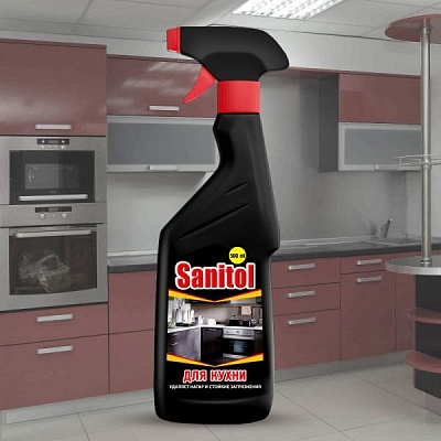 Универсальное чистящее средство SANITOL для кухни с распылителем 500мл. * 12 / ЧС-25