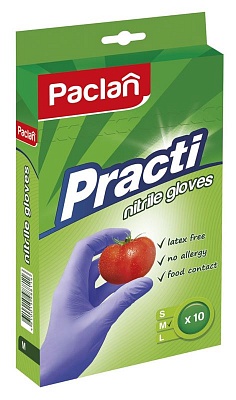 Перчатки нитриловые PACLAN Practi размер М 10шт в коробочке ( 407710 ) * 20