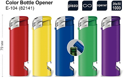 Зажигалка Pride E-104 (пьезозажигалка) 1*50 Сolor Bottle Opener 82141