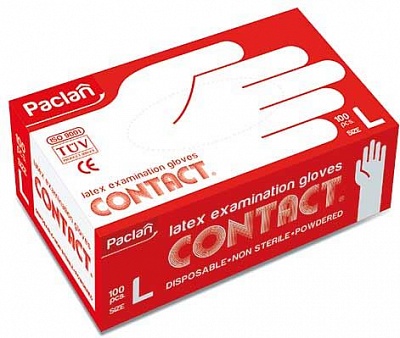 Перчатки латексные PACLAN размер L 100шт. в коробке ( 407282 )
