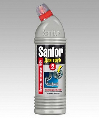 Средство д/очистки канализации SANFOR для ТРУБ 750гр*15шт (1559)