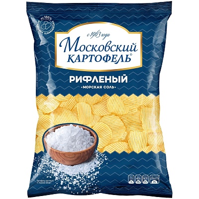 Картофель Московский 130гр*16шт С морской солью рифленые 