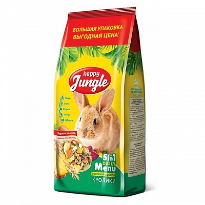 Happy Jungle Корм для кроликов 900гр*10шт (J111)