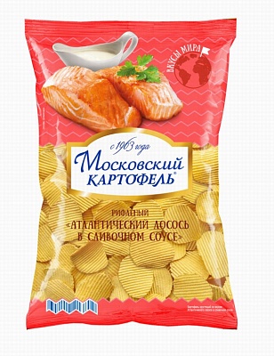 Картофель Московский 150гр*8шт Со вкусом Атлантического лосося в сливочном соусе Рифленые