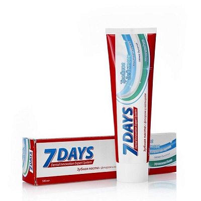 Зубная паста 7 DAYS Тройное действие 100мл.*24 / 3078983