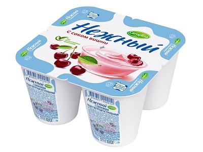 Продукт йогуртный Кампина 1,2% 100гр.*24 Нежный с соком вишни 