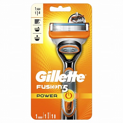 Бритва GILLETTE Fusion Power c 1 кассетой (c элементом питания) * 20