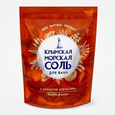 Крымская морская соль д/ванн Апельсин 1100г.*9 / КС-94