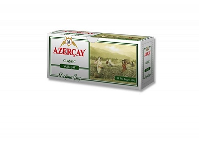 Чай Azercay Green Tea 25 ПАКЕТОВ*2гр*24 шт (с конвертом) /арт.266330