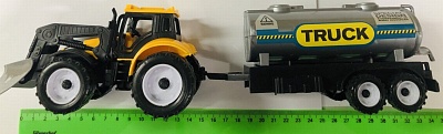 Трактор с ковшом и прицепом-цистерной  31*8*7 (арт.669-44/к178044)