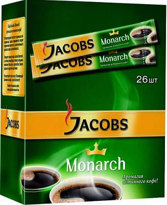 Кофе Якобс Монарх пакет 1,8г*26шт*20бл ЦЕНА ЗА УПАКОВКУ!!!