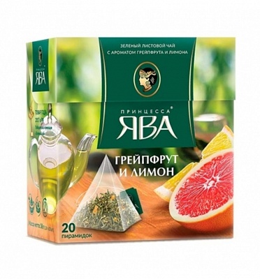 Чай Ява зеленый Пирамидки Грейпфрут и Лимон пакет 20 ПАКЕТОВ*1,8 г*12шт (Орими Трэйд)