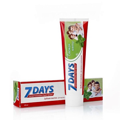 Зубная паста 7 DAYS Свежая мята 100мл.*24 / 3078984