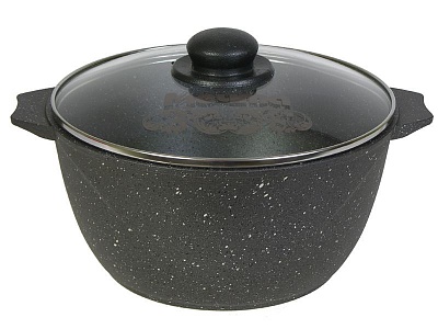 Кастрюля "МЕЧТА" литая с антипригарным покрытием (серия GRANIT Black) 3л.*6 / 43802
