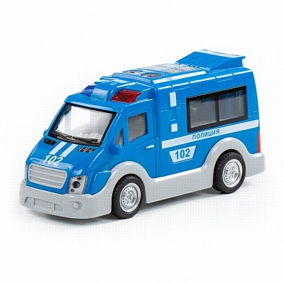Полиция автомобиль инерционный (со светом и музыкой) в коробке /Полесье (арт.79664) 18см