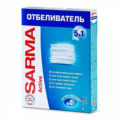 Отбеливатель "SARMA" АКТИВ 5 в 1 (для всех типов стирки) 500гр.*22 / 05056