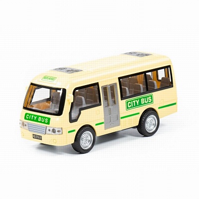 Городской автобус автомобиль инерционный (со светом и звуком) в коробке  /Полесье (арт.78964) 18см