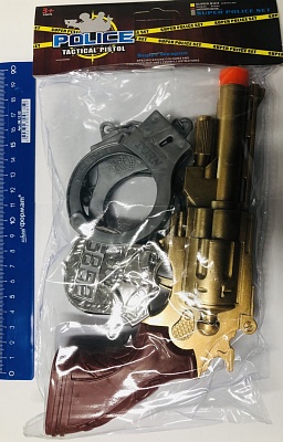 Набор полицейский-пистолет с присосками в пакете (арт.47308)