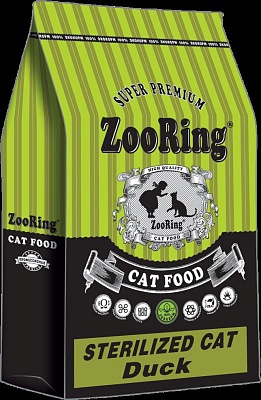 Корм ZooRing Sterilized Can Duck Утка 10кг Корм для стерилизованных кошек и кастрированных котов (425815)