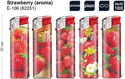 Зажигалка Pride E-106 (пьезозажигалка) Strawberry aroma 1*50 82251