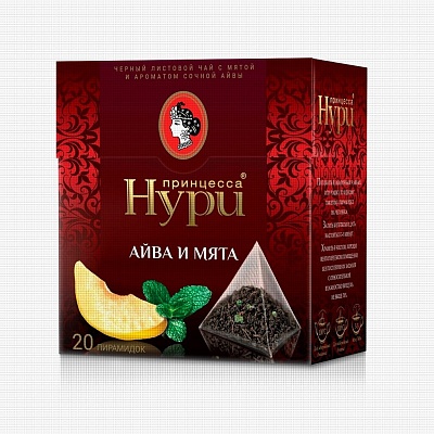 Чай Нури Пирамидки Айва-Мята 20 ПАКЕТОВ*1,8гр*12шт черный (Орими-Трейд)