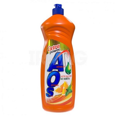 Средство д/мытья посуды "AOS" Extra power Апельсин и мята 0,9л.*12