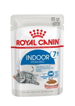 Royal Canin Индор Стерилайзд 7+ 0,085кг*12шт В СОУСЕ  д/кошек живущих в помещениях (13050008A0)