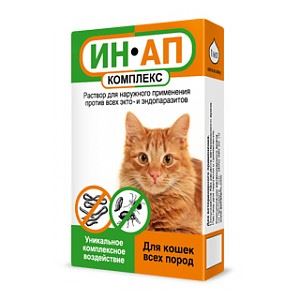 ИН-АП (флакон 1мл) комплекс против эктопаразитов для кошек / Астрафарм VET