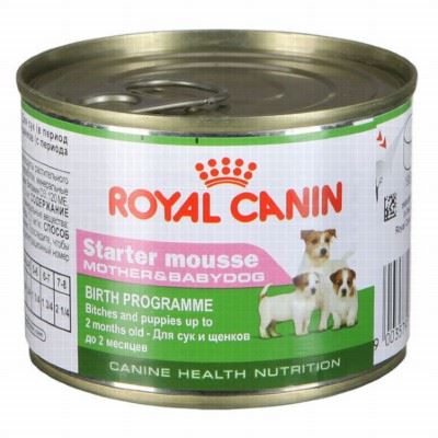 Royal Canin Стартер (паштет) 195гр*12шт корм для щенков до 2-мес. и кормящих сук (40770019A0)