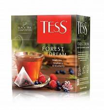 Чай Тесс Forest Dream пирамидки 20 ПАКЕТОВ/12 (черный чай с малиной и ароматом черники)