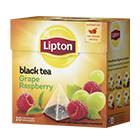 Чай Липтон пирамидки /Grape Raspberry 20 ПАКЕТОВ*1,8гр**12шт Виноград и малина  (черный)
