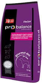 Probalance Gourment diet Adult 15кг c говядиной и ягненком сухой корм для взрослых собак 